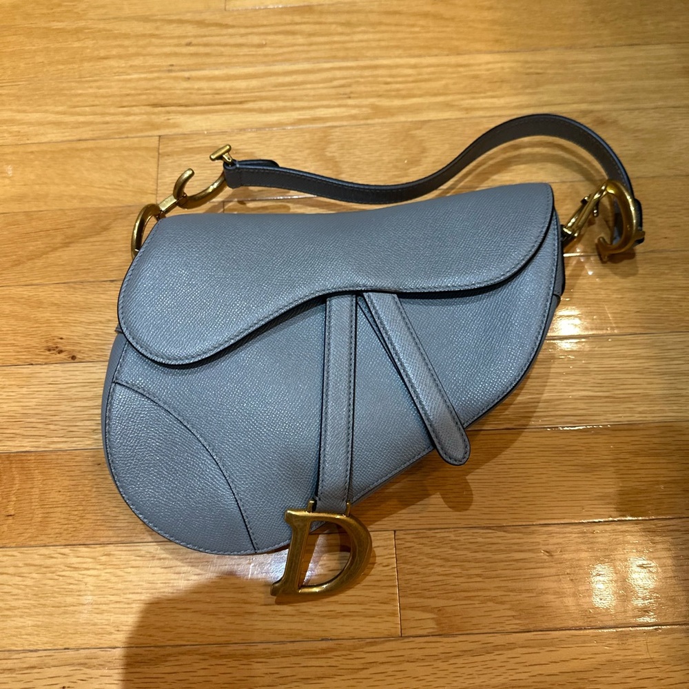 Dior Gray Saddle Bag small